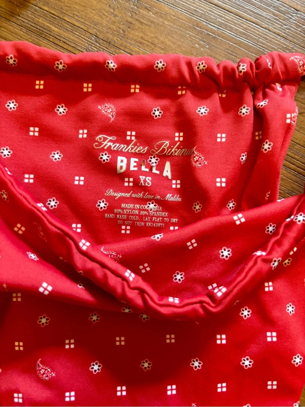 NWOT Frankie’s bikinis x Bella HADID Tia string bottom in lovebug